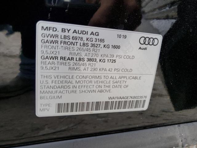 2019 AUDI E-TRON PRE - WA1VAAGE7KB023576
