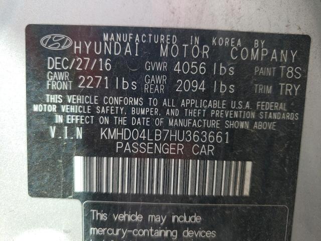 2017 HYUNDAI ELANTRA SP - KMHD04LB7HU363661