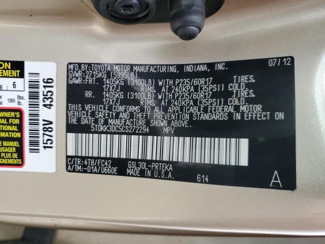 5TDKK3DC5CS272294 2012 TOYOTA SIENNA - Image 13