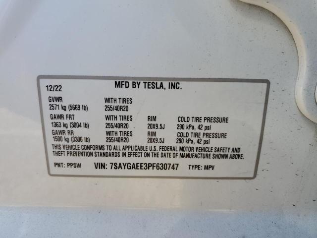 7SAYGAEE3PF630747 Tesla Model Y