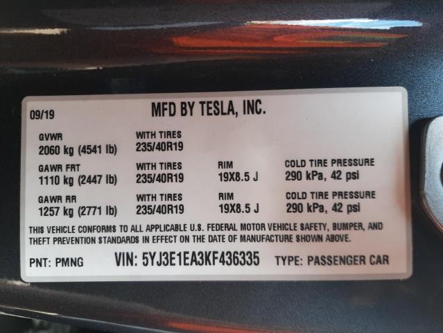 5YJ3E1EA3KF436335 Tesla MODEL 3