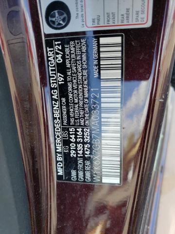 2021 MERCEDES-BENZ S MERCEDES W1K6X7GB7MA033721