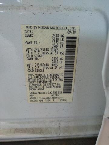 5N1AZ2BJXLN105935 Nissan MURANO SV