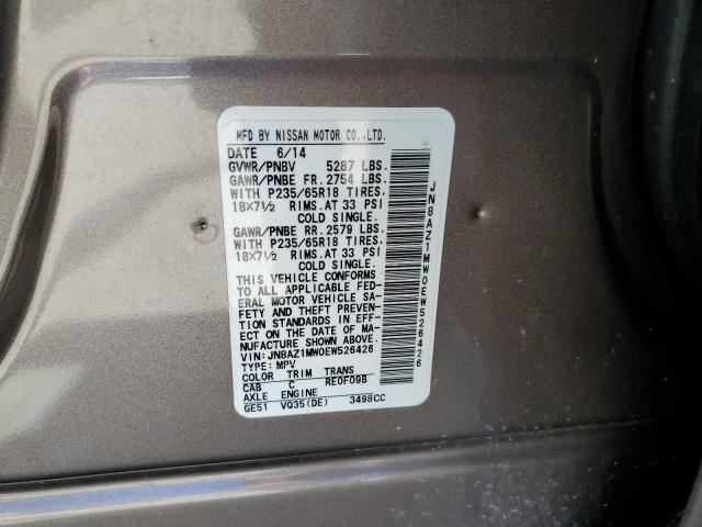 JN8AZ1MW0EW526426 Nissan MURANO S