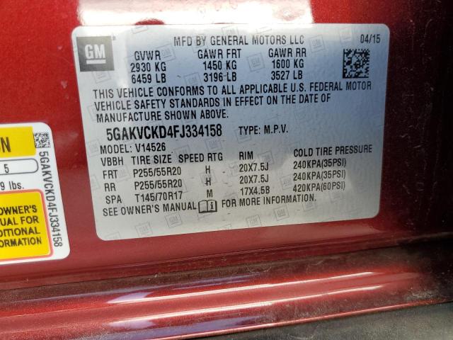 5GAKVCKD4FJ334158 Buick Enclave