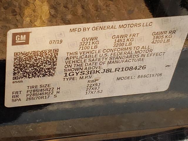 2020 CADILLAC ESCALADE L - 1GYS3BKJ8LR108426