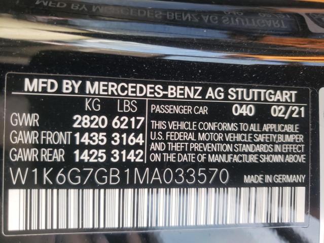 2021 MERCEDES-BENZ S 580 4MAT - W1K6G7GB1MA033570