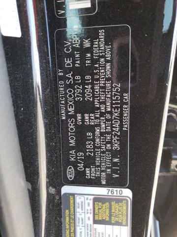 3KPF24AD7KE115752 KIA FORTE FE