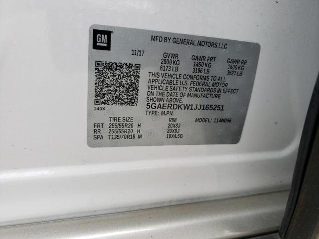2018 BUICK ENCLAVE AV - 5GAERDKW1JJ165251