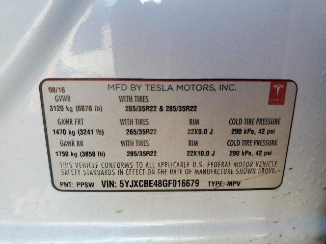 5YJXCBE48GF016679 Tesla MODEL X