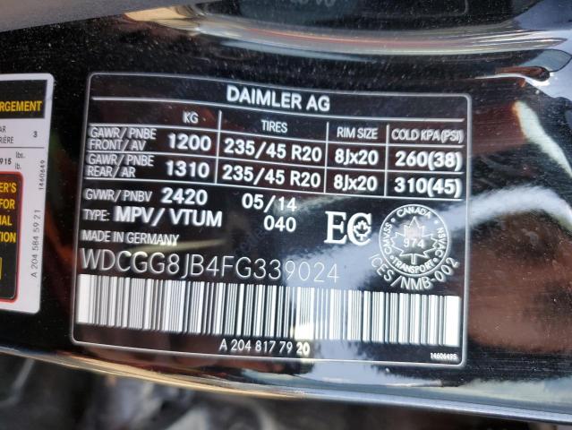 2015 MERCEDES-BENZ GLK 350 4M - WDCGG8JB4FG339024