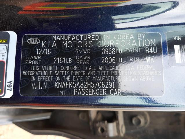 KNAFK5A82H5706291 KIA FORTE LX
