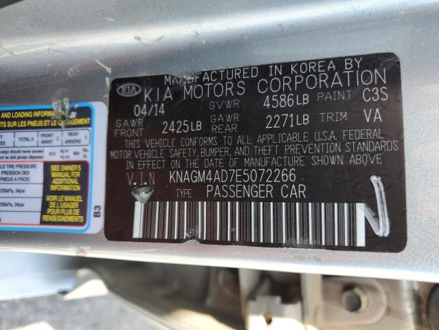 KNAGM4AD7E5072266 KIA OPTIMA HYBRID