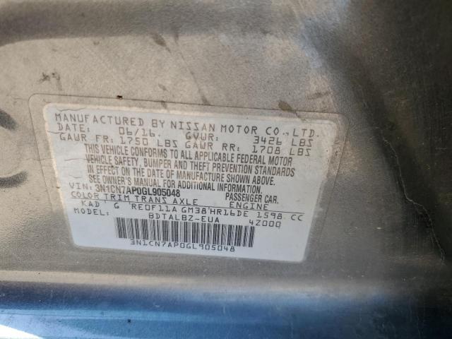 2016 NISSAN VERSA S/S - 3N1CN7AP0GL905048