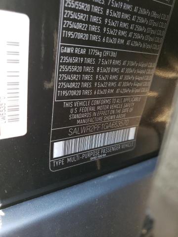 2016 LAND ROVER ROVER - SALWR2PF1GA653570