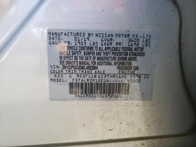 3N1CP5CU5KL492084 Nissan KICKS S