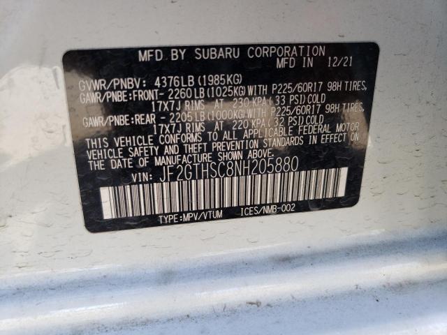 JF2GTHSC8NH205880 Subaru Crosstrek Sport