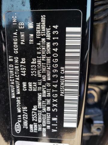 5XXGT4L39GG043134 KIA Optima Lx