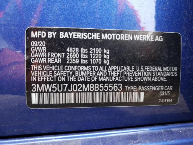 3MW5U7J02M8B55563 BMW M340I