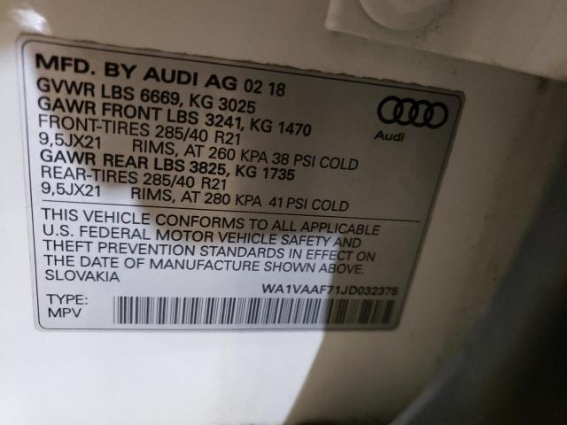 VIN WA1VAAF71JD032375 2018 Audi Q7, Prestige no.14