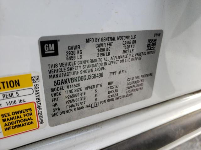 5GAKVBKD6GJ266490 Buick Enclave