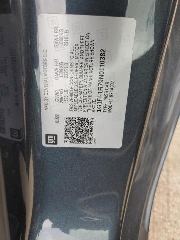 2022 CHEVROLET CAMARO LT1 1G1FF1R79N0110382