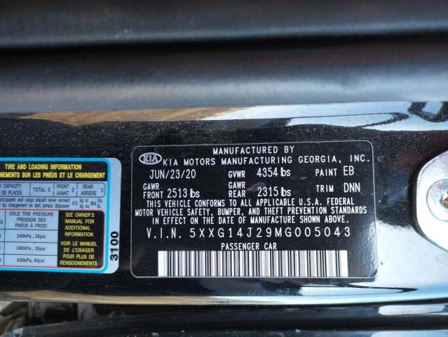 5XXG14J29MG005043 KIA K5 LXS