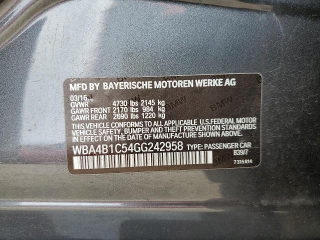 2016 BMW 435 I GRAN WBA4B1C54GG242958
