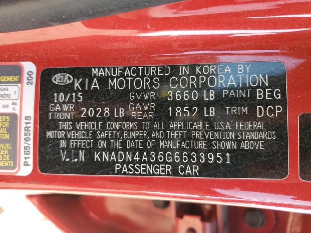 2016 KIA RIO EX - KNADN4A36G6633951