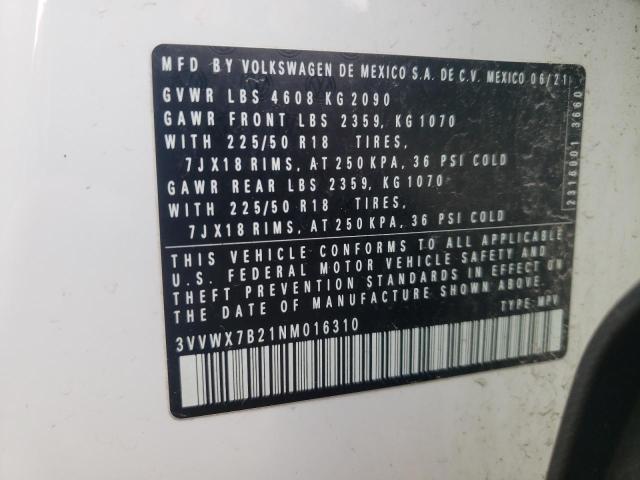 2022 VOLKSWAGEN TAOS SE - 3VVWX7B21NM016310