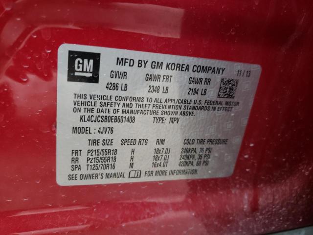 KL4CJCSB0EB601408 Buick Encore