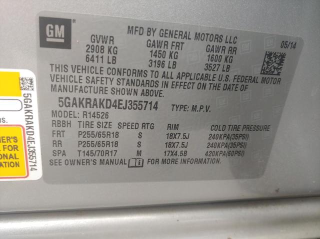 5GAKRAKD4EJ355714 Buick Enclave