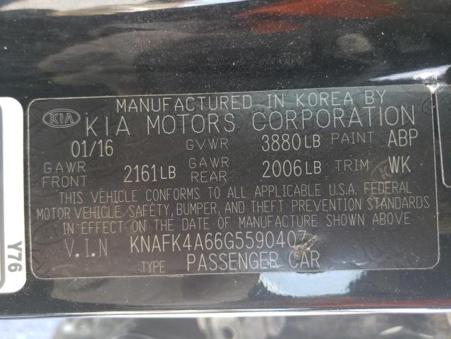 KNAFK4A66G5590407 KIA FORTE LX