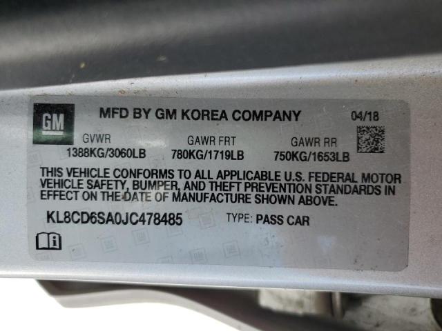 2018 CHEVROLET SPARK KL8CD6SA0JC478485