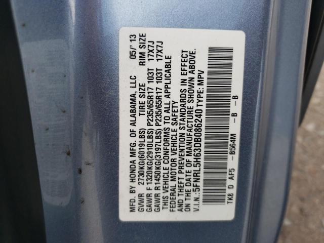 VIN 5FNRL5H63DB086240 2013 HONDA ODYSSEY no.13