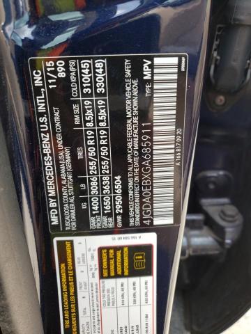 2016 MERCEDES-BENZ GLE 300D 4 4JGDA0EBXGA685911
