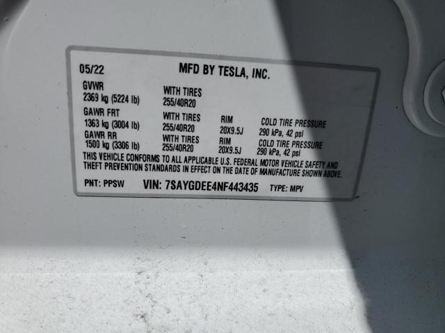 7SAYGDEE4NF443435 Tesla Model Y