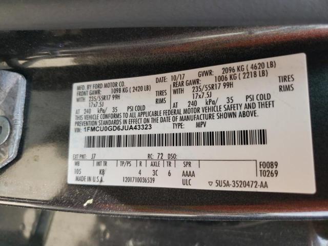 1FMCU0GD6JUA43323 Ford ESCAPE SE