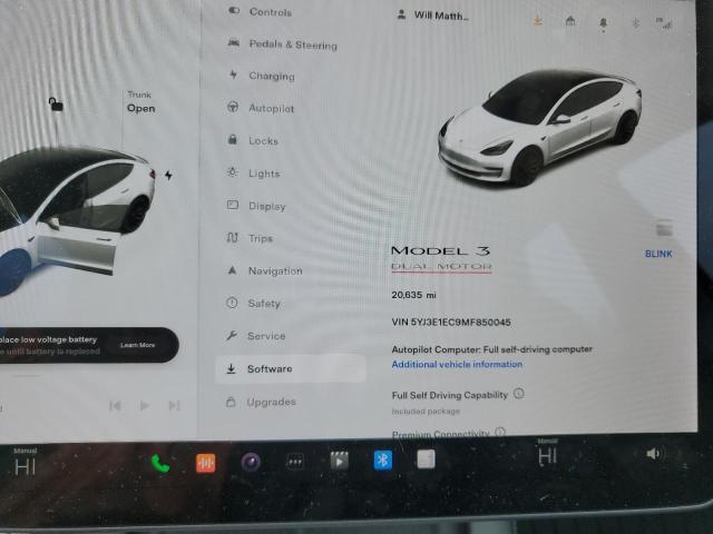 5YJ3E1EC9MF850045 Tesla MODEL 3
