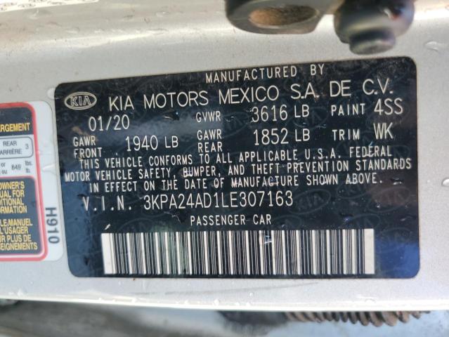 Lot #2047272952 2020 KIA RIO LX salvage car