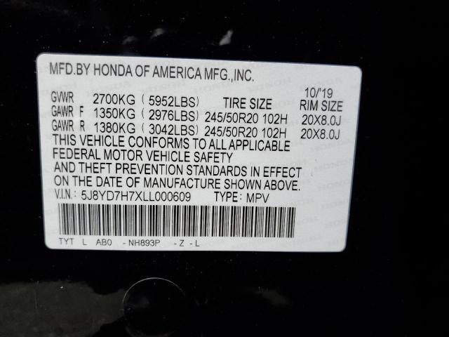 2020 ACURA MDX SPORT 5J8YD7H7XLL000609