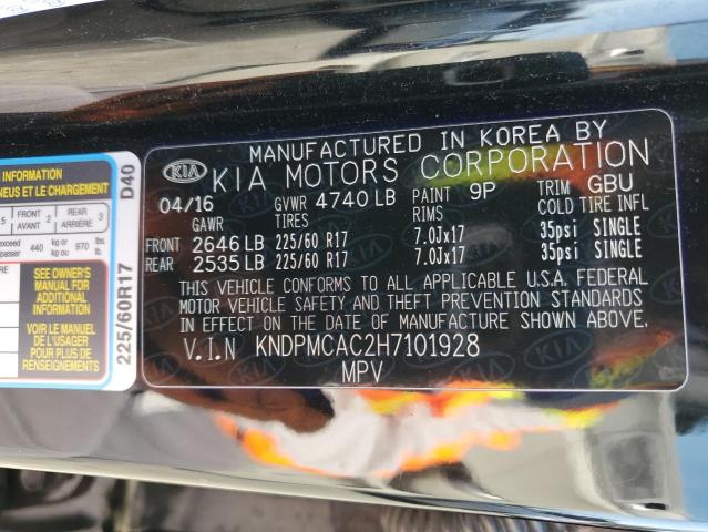 KNDPMCAC2H7101928 KIA Sportage Lx