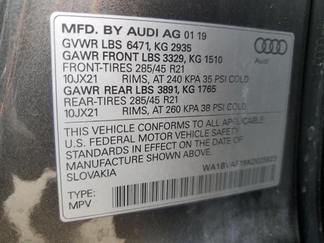 2019 AUDI Q8 PREMIUM - WA1BVAF15KD025823