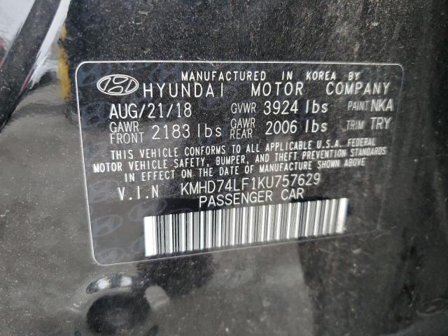 KMHD74LF1KU757629 Hyundai ELANTRA SE