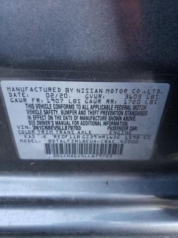 3N1CN8EV5LL879703 Nissan VERSA SV
