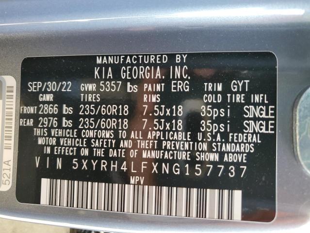 5XYRH4LFXNG157737 KIA SORENTO EX