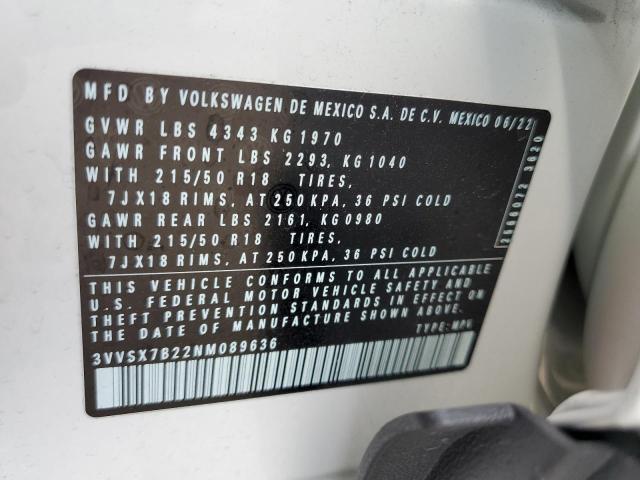 2022 VOLKSWAGEN TAOS SE - 3VVSX7B22NM089636