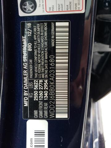 2019 MERCEDES-BENZ CLS AMG 53 WDD2J6BB0KA031680