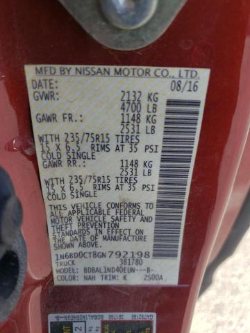 1N6BD0CT8GN792198 Nissan FRONTIER S