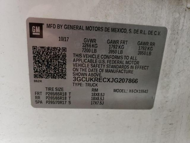 2018 CHEVROLET SLVRD 1500 3GCUKRECXJG207866